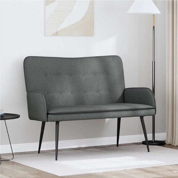 2-Seater Sofa Dark Grey 115 x 61 x 87 cm Fabric vidaxl