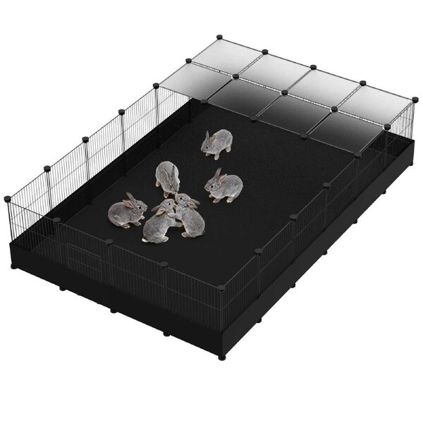 Advwin DIY Pet Playpen 32 Panels Small Animal Cage Rabbit Hutch Hamsters Pet Playpen