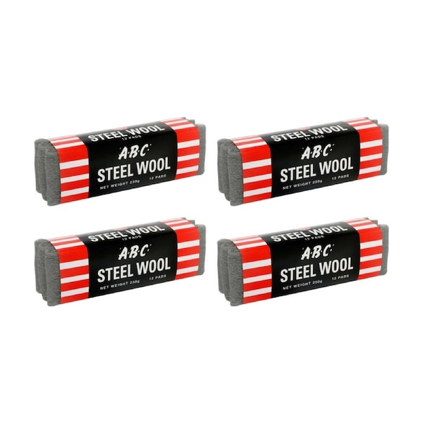 4PK ABC 250g Home Professional Cleaning Steel Wool Sleeves Grade 0