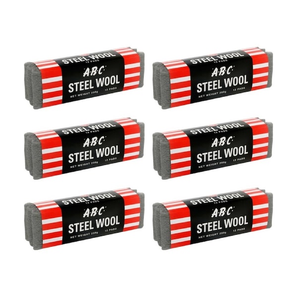 6PK ABC 250g Home Professional Cleaning Steel Wool Sleeves Grade 000