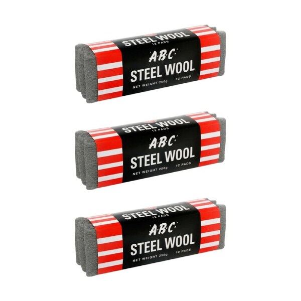 3PK ABC 250g Home Professional Cleaning Steel Wool Sleeves Grade 00