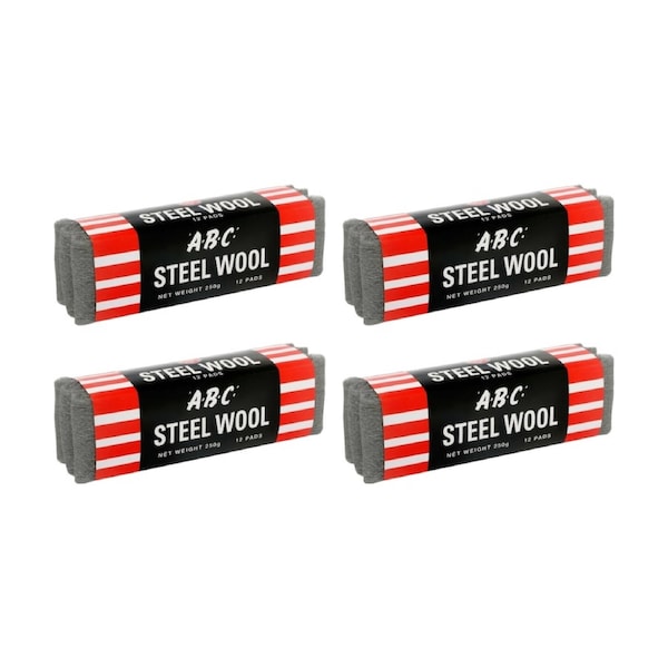 4PK ABC 250g Home Professional Cleaning Steel Wool Sleeves Grade 1