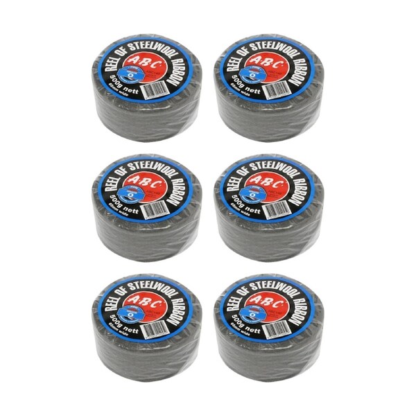 6x 12pc ABC 500g Home Professional Cleaning Steel Wool Reels Grade 0