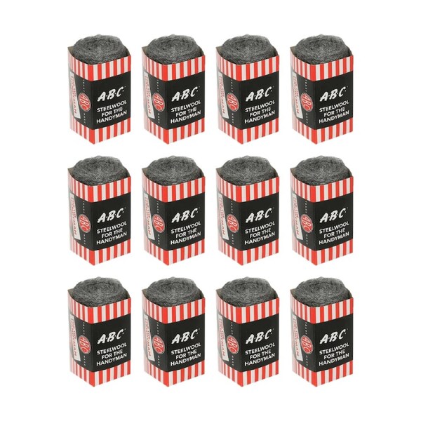 12PK ABC Handyman Home Professional Cleaning Steel Wool Refill Grade 0000