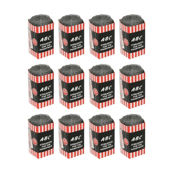 12PK ABC Handyman Home Professional Cleaning Steel Wool Refill Grade 000