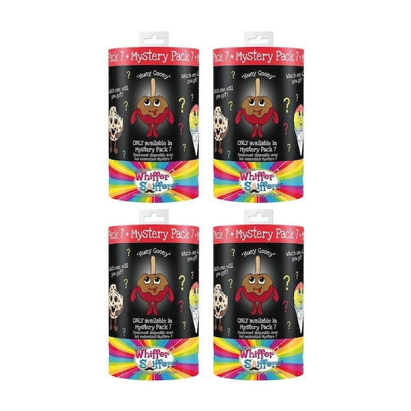 4x Whiffer Sniffers Mystery Pack 7 Scented Backpack Clip Assorted