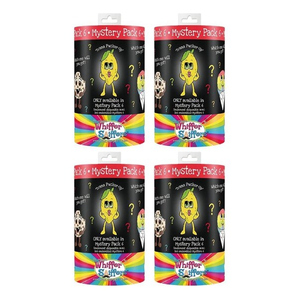 4x Whiffer Sniffers Mystery Pack 6 Scented Backpack Clip Assorted