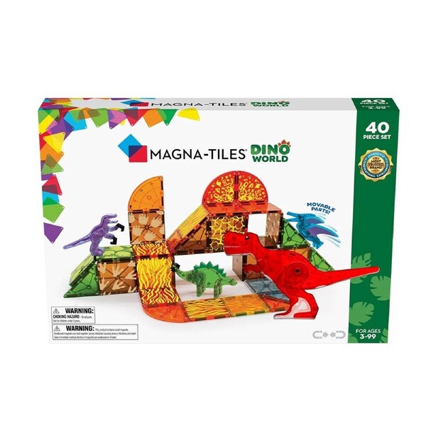 MAGNA-TILES Dino World 40 Piece Magnetic Construction Set