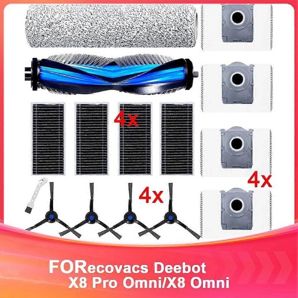 15pack Accessory Set for Ecovacs Deebot X8 PRO OMNI/X8 OMNI Robot Vacuum Cleaner Replacement