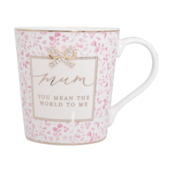 Madelaine Hearts Mum Fine China Coffee/Tea Mug Pink Floral Design