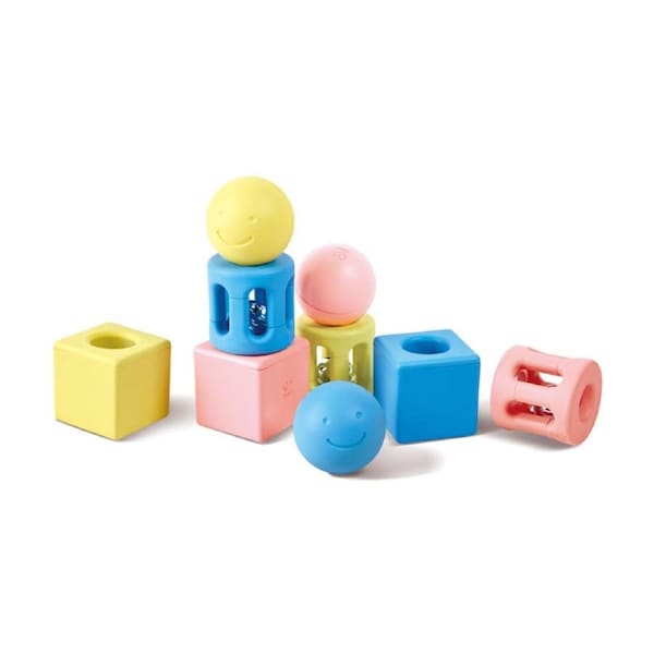 Hape Geometric Rattle Trio Play Toys For Babies/Infants Multicolour