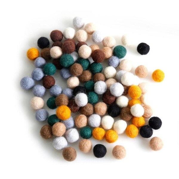 100pc Tacco Natural Felt Balls Soft Craft & Sensory Play 2cm