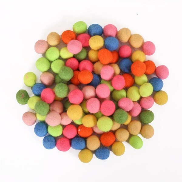 100pc Tacco Felt Balls 2cm Kids Classroom Art Supplies 3y+ Multicolour