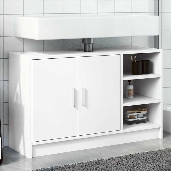 Sink Cabinet White 90x29x55 cm Engineered Wood vidaXL