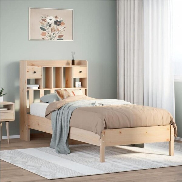 Bookcase Bed without Mattress 90x190cm Solid Wood Pine vidaXL