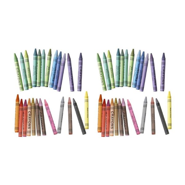 2x 40pc Tacco Crayons Kids Classroom Equipment Art Supplies 3y+ Multicolour