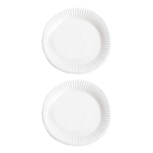 2x 50pc Tacco Unwaxed Round Craft Paper Plates Kids 18cm 3y+ White