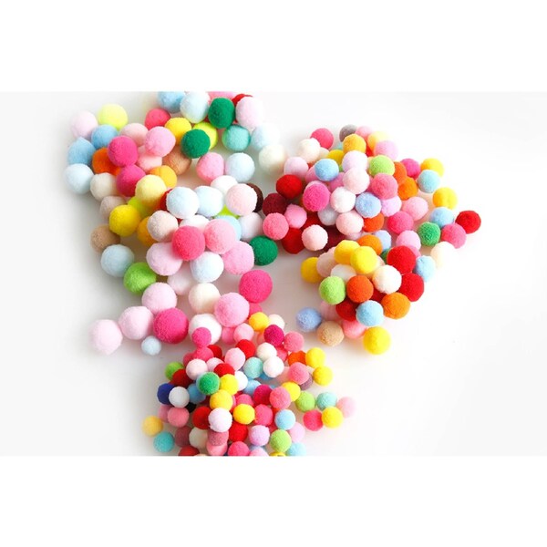 2x 300pc Tacco Pom Poms Multiple Colours & Sizes Kids Craft 3y+