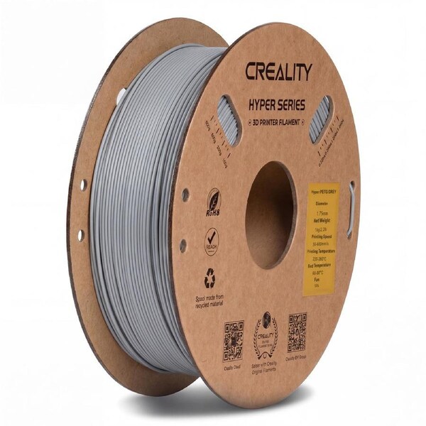 Creality Hyper PETG 3D Printer Filament Waterproof Quick Printing - Gray