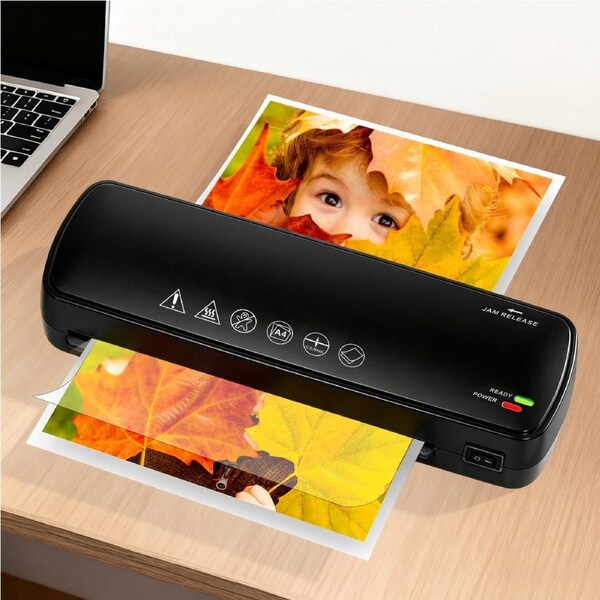 Advwin A4 Laminator with 5 Pouches, 220mm/min Speed, 3-5min Preheating, for Home Office School