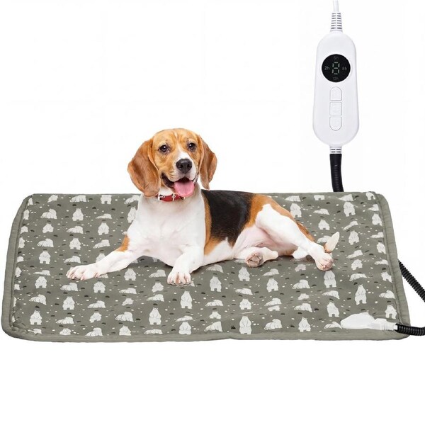 Advwin Pet Heating Pad Dog Heated Bed 70 * 45 cm 9 Temperature 4 Timer