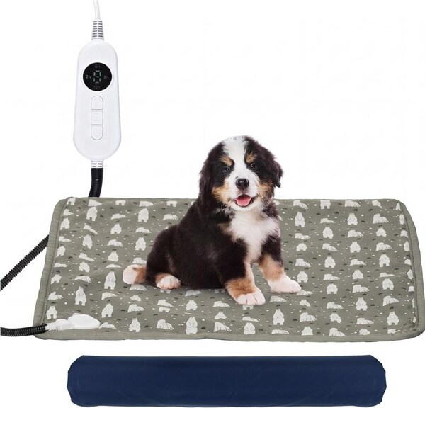 Advwin Pet Heating Pad Dog Heated Bed 90 * 60 cm 9 Temperature 4 Timer
