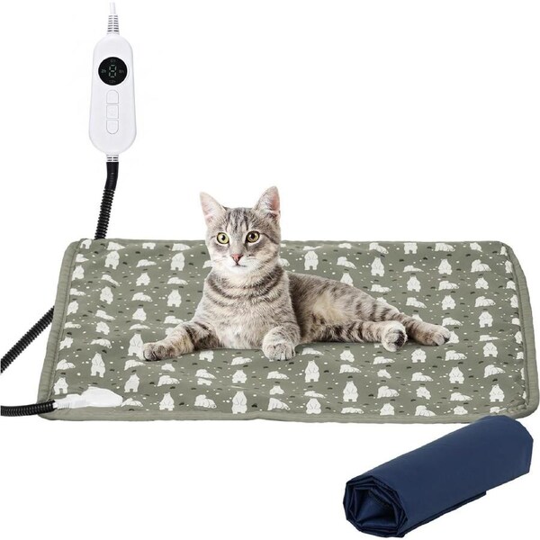 Advwin Pet Heating Pad Dog Heated Bed 45 * 45 cm 9 Temperature 4 Timer