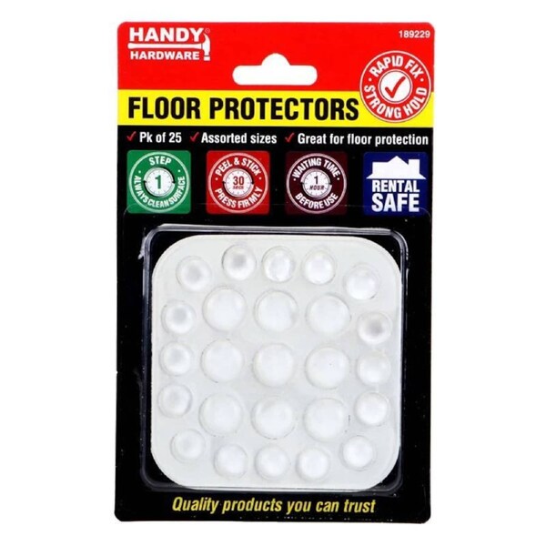 OzOffer Adhesive Clear Skid Protectors Round 25pk (Assorted Sizes)