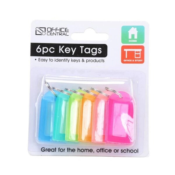 OzOffer Key Tags Colour 4.7cm x 2.6cm 6pc