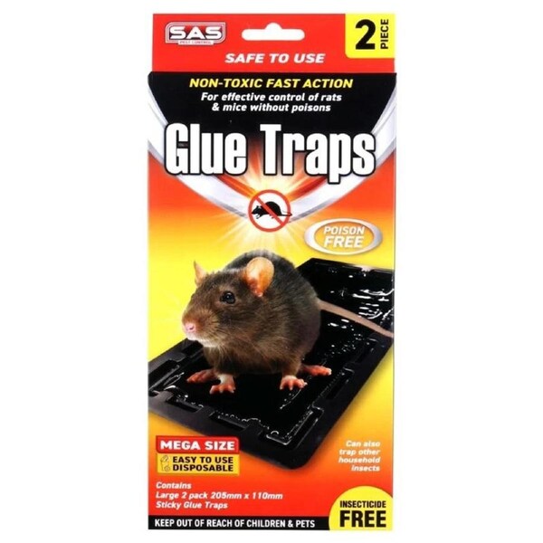 OzOffer Pest Control Glue Traps 2pk 20.5cm x 10.5cm x 1cm Black Clear Glue