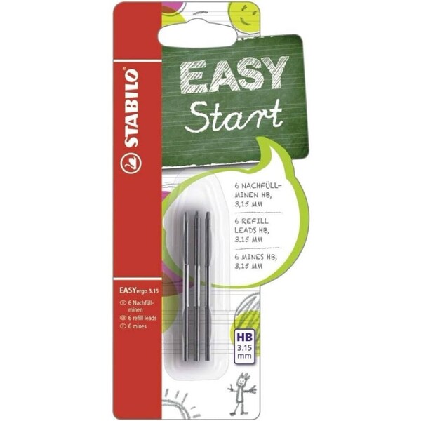 STABILO EASYergo 3.15 Leads Refill Leads - Blister of 6 HB
