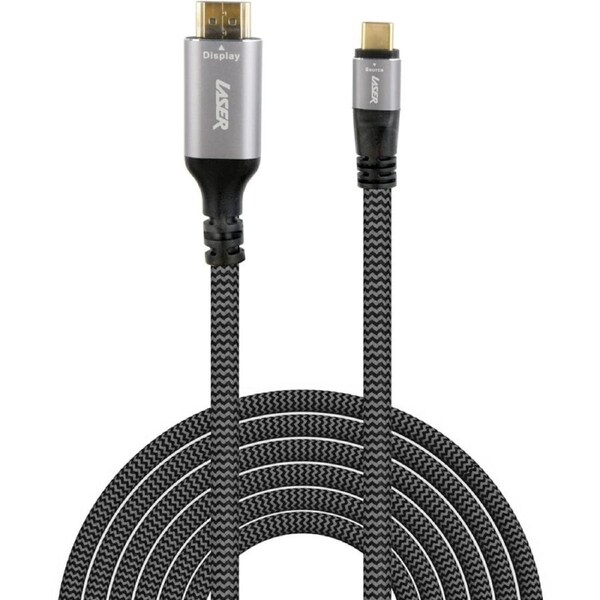 Laser USB-C 3.1 To HDMI 4K Video Output Braided Durable Cable 2m Grey