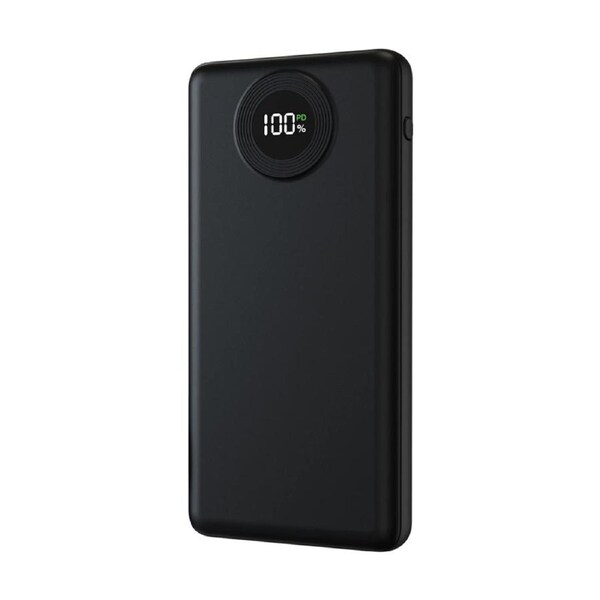 Laser 10000mAh Power Bank Charger With LED Battery Level Display Blk