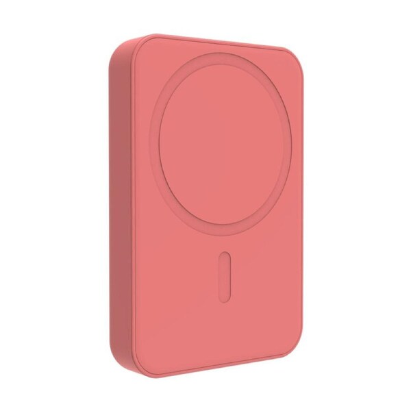 Laser Magnetic 5000mAh Dual Device Wireless Charging Power Bank Sunset Coral