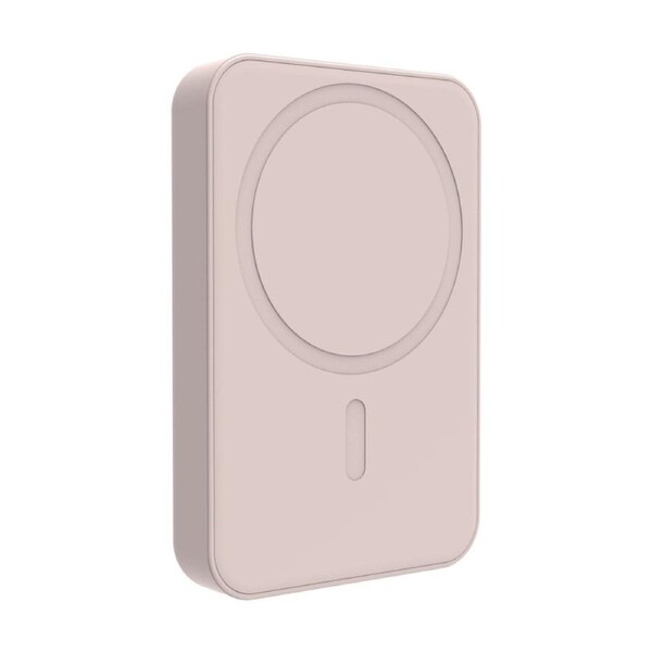 Laser Magnetic 5000mAh Two Device Wireless Charging Power Bank Transcendent Pink