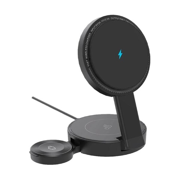 Chargecore 3 In 1 Wireless Magnetic Foldable Charging Stand Black