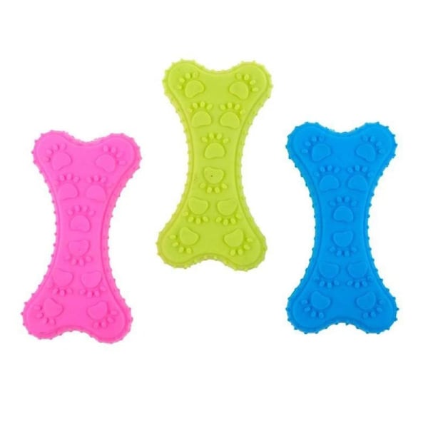 OzOffer Dog Toy Chew Bone With Embossed Bone 7cm