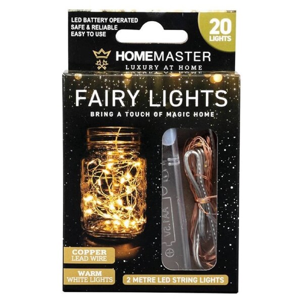 OzOffer Warm White Fairy String Lights Copper Lead Wire 20 LED Battery Operated 2m