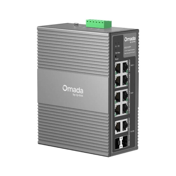 TP-Link IES210GPP Omada 10-Port Gigabit PoE+ Managed Switch - 12 to 57V DC Power Input