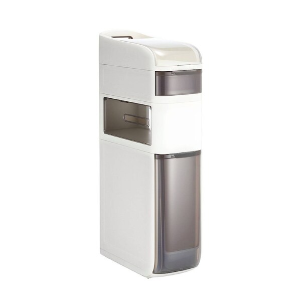 Slim Narrow Bathroom Storage Unit 4-Tier Mobile Cabinet with Wheels Kitchen Toilet Gap Organiser