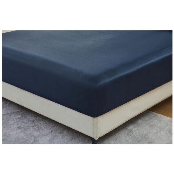 Grosvenor House 500TC Egyptian Cotton Fitted Bed Sheet Only King Single Navy