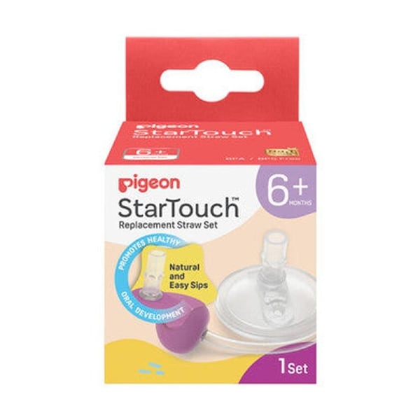 2pc Pigeon StarTouch Replacement Straw Set Spill Proof 6M+ Berry Blast