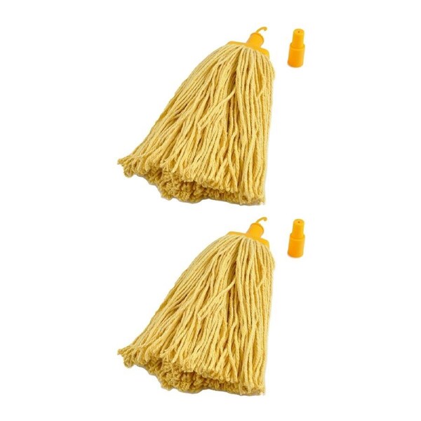 2PK Pullman Durable Floor Mop Replacement Head f/ Domestic/Commercial Use Yellow