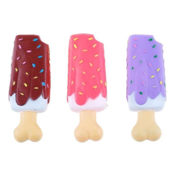 OzOffer Pet Basic Squeaky Ice Cream Flexi Toy 15.5cm