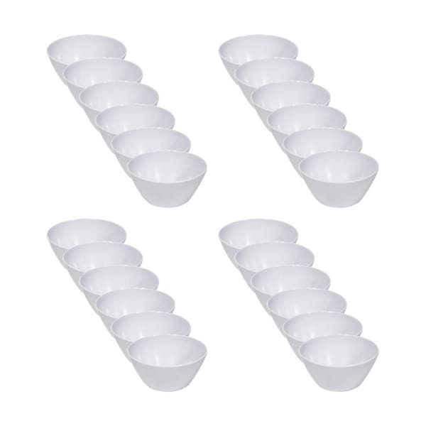 24x Partyware Reusable Melamine Bowl Tableware/Serveware 150mm White