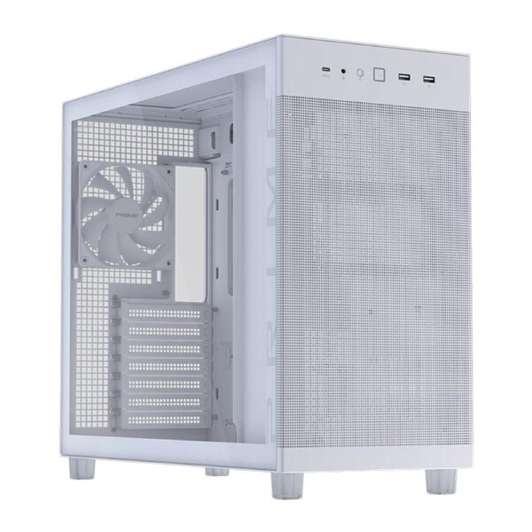Asus Prime AP303 Tempered Glass Edition ATX Case - White (PRIME AP303 TG WHITE)