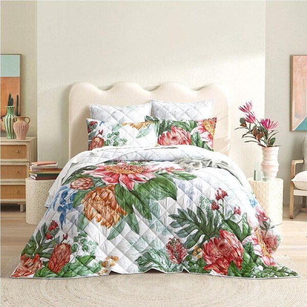 Renee Taylor Florence Super King Quilted Reversible Coverlet Set Multi