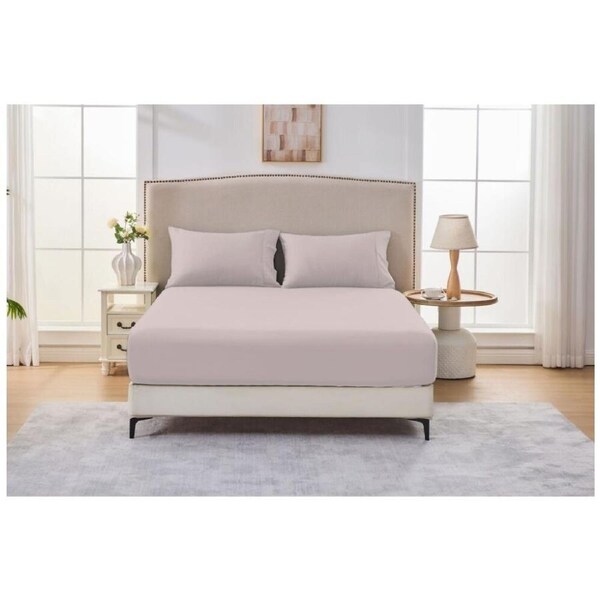Grosvenor House 500TC Egyptian Cotton Fitted Bed Sheet Only Queen Pink