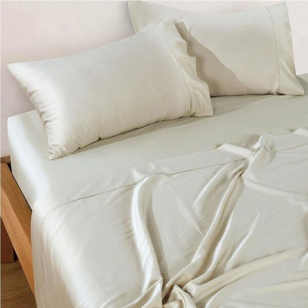 Bianca Rosebank 500TC Soft Queen Size Bed Sheet Set w/ 2xPillowcases Sand