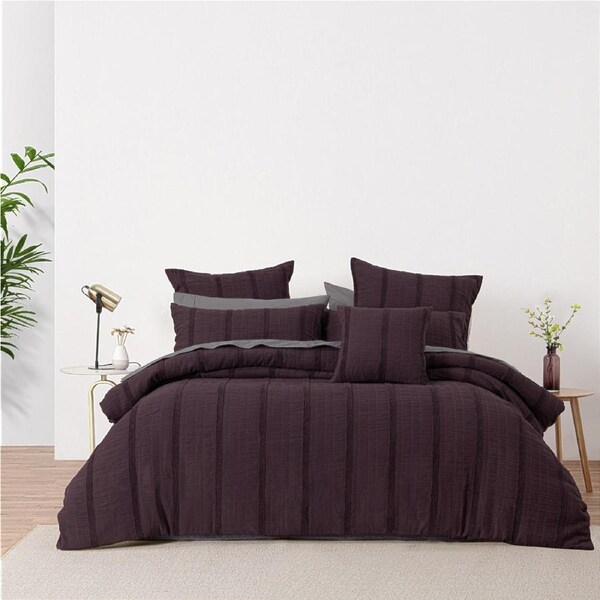 Bianca Malua Queen Grape Polyester Quilt Cover Set